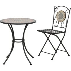 Siena Garden Bistrotisch Prato Eisen Ø 60 Cm X 71 Cm Schwarz Mosaik -GartenOase Wohnaccessoires 720895 1346 05