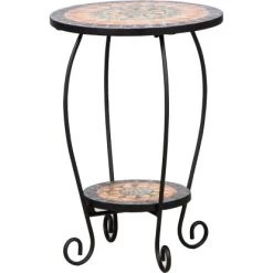 Siena Garden Blumenständer Prato Eisen 41 Cm X 41 Cm X 59 Cm Schwarz Mosaik