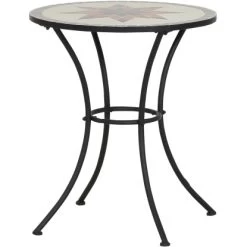 Siena Garden Bistrotisch Stella Eisen Ø 60 Cm X 71 Cm Grau Mosaik