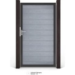 GroJa Solid Steckzaun Tor Universal-DIN Steingrau 100 Cm X 180 Cm