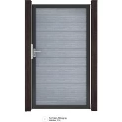 GroJa Solid Steckzaun Tor Universal-DIN Steingrau Sondermaß Bis Max. 150x180cm