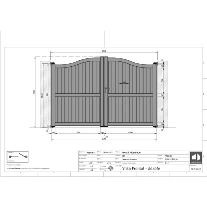 Soncost Hoftor Adaufe Doppelflügeltor Anthrazit 306 Cm X 183 Cm 2 Soncost Hoftor Adaufe Doppelflügeltor Anthrazit 306 Cm X 183 Cm – Bild 2