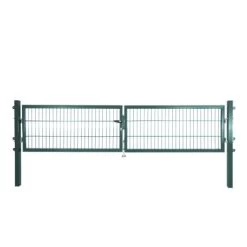 Solid Doppeltor Stahl Grün Mit Füllung Für Stabmatte 75 Cm X 300 Cm