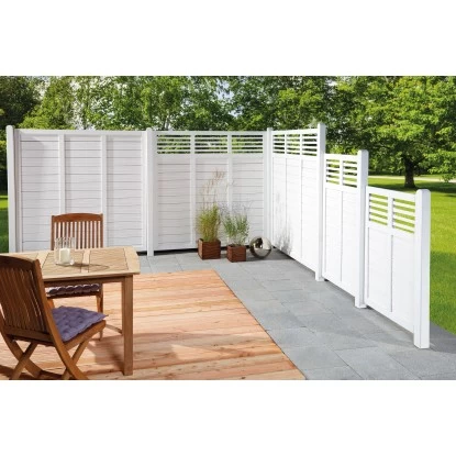 Sichtschutzzaun-Element Limone Mit Gitter Weiß 120 Cm X 90 Cm 2 Sichtschutzzaun-Element Limone Mit Gitter Weiß 120 Cm X 90 Cm – Bild 2