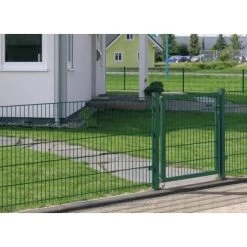 Metallzaun Grund-Set Doppelstabmatte Grün Z. Einbetonieren 80 Cm X 1000 Cm -GartenOase Wohnaccessoires n Anbauset grn zE 120cm 2m