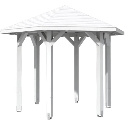 Skan Holz Pavillon Nancy 1 Leimholz 360 Cm X 312 Cm Weiß 2 Skan Holz Pavillon Nancy 1 Leimholz 360 Cm X 312 Cm Weiß – Bild 2